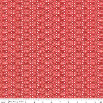 SALE I Love Us XOX C13969 Red - Riley Blake Designs - Valentine's Day Valentines Hearts X's O's - Quilting Cotton Fabric