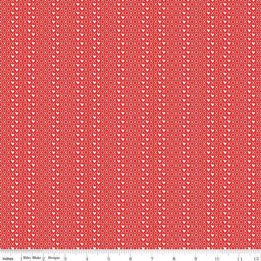 DEAL I Love Us XOX C13969 Red - Riley Blake Designs - Valentine's Day Valentines Hearts X's O's - Quilting Cotton Fabric