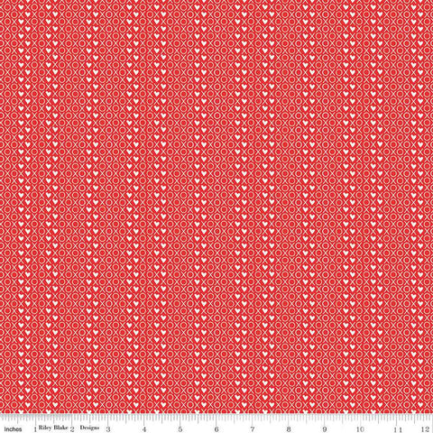I Love Us XOX C13969 Red - Riley Blake Designs - Valentine's Day Valentines Hearts X's O's - Quilting Cotton Fabric