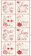 I Love Us Panel P13970 - Riley Blake Designs - Valentine's Day Valentines Flowers Hearts Sayings Text - Quilting Cotton Fabric