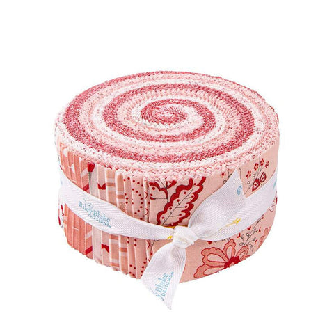 SALE I Love Us 2.5 Inch Rolie Polie Jelly Roll 40 pieces - Riley Blake - Precut Pre cut Bundle - Valentine's Day - Quilting Cotton Fabric