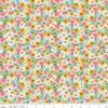 CLEARANCE Spring Gardens Floral C14112 Sky - Riley Blake Designs - Flowers Leaves - Quilting Cotton Fabric