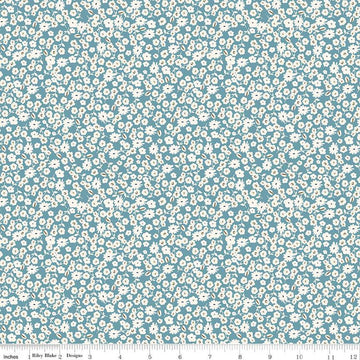SALE Spring Gardens Blossoms C14113 Blue - Riley Blake Designs - Floral Flowers - Quilting Cotton Fabric