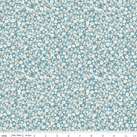 Spring Gardens Blossoms C14113 Blue by Riley Blake Designs - Floral Flowers - Quilting Cotton Fabric