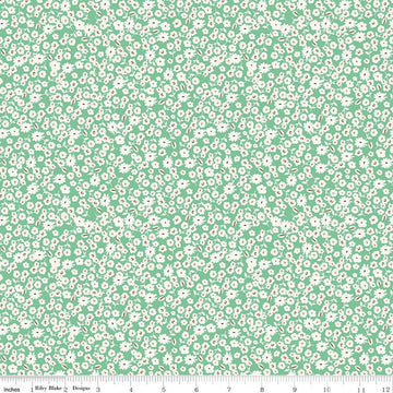 SALE Spring Gardens Blossoms C14113 Green - Riley Blake Designs - Floral Flowers - Quilting Cotton Fabric