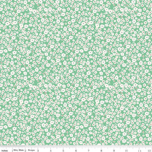 SALE Spring Gardens Blossoms C14113 Green - Riley Blake Designs - Floral Flowers - Quilting Cotton Fabric