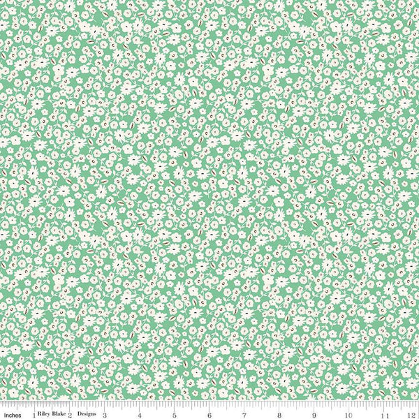 Spring Gardens Blossoms C14113 Green by Riley Blake Designs - Floral Flowers - Quilting Cotton Fabric