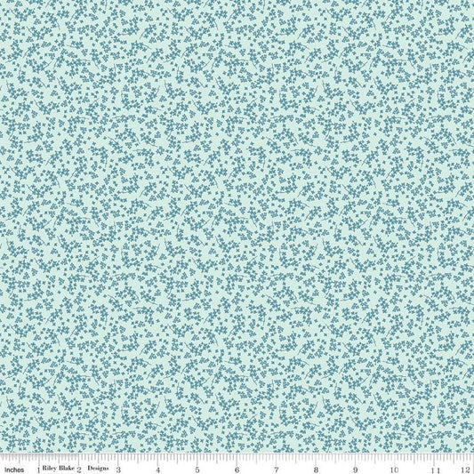 Spring Gardens Ditsy Floral C14115 Sky - Riley Blake Designs - Flower Flowers - Quilting Cotton Fabric