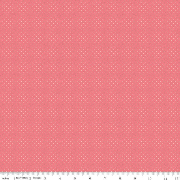 Spring Gardens Flat Swiss Dot C14116 Sugar Pink by Riley Blake Designs - Dotted Dots - Quilting Cotton Fabric