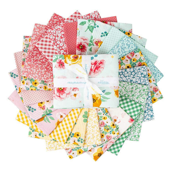 SALE Spring Gardens Fat Quarter Bundle 22 pieces - Riley Blake Designs - Pre cut Precut - Floral - Quilting Cotton Fabric