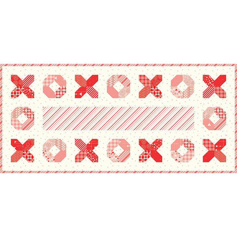 SALE XOX Runner Pattern P157 by Sandy Gervais - Riley Blake Designs - INSTRUCTIONS Only - Valentine's Day Quick Simple