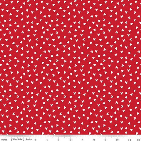 SALE My Valentine Heart Toss C14154 Red by Riley Blake Designs - Hearts Valentine's Day Valentines - Quilting Cotton Fabric