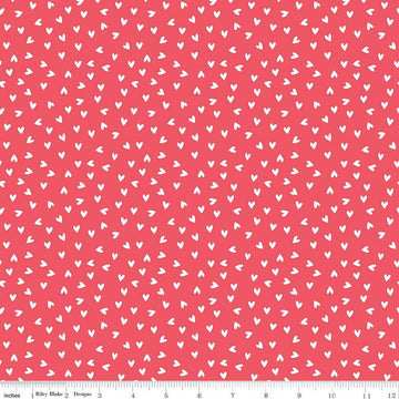 SALE My Valentine Heart Toss C14154 Tea Rose by Riley Blake Designs - Hearts Valentine's Day Valentines - Quilting Cotton Fabric