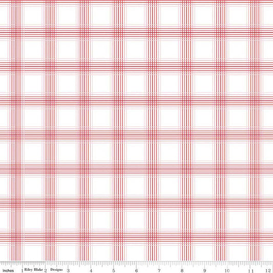 29" End of Bolt - SALE My Valentine Plaid C14155 White by Riley Blake Designs - Valentine's Day Valentines - Quilting Cotton Fabric