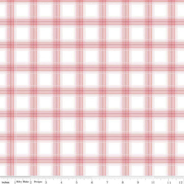 Fat Quarter End of Bolt - SALE My Valentine Plaid C14155 White by Riley Blake Designs - Valentine's Day Valentines - Quilting Cotton Fabric