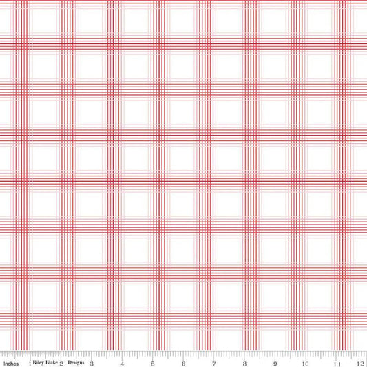 Fat Quarter End of Bolt - SALE My Valentine Plaid C14155 White by Riley Blake Designs - Valentine's Day Valentines - Quilting Cotton Fabric