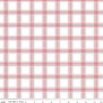 Fat Quarter End of Bolt - SALE My Valentine Plaid C14155 White by Riley Blake Designs - Valentine's Day Valentines - Quilting Cotton Fabric