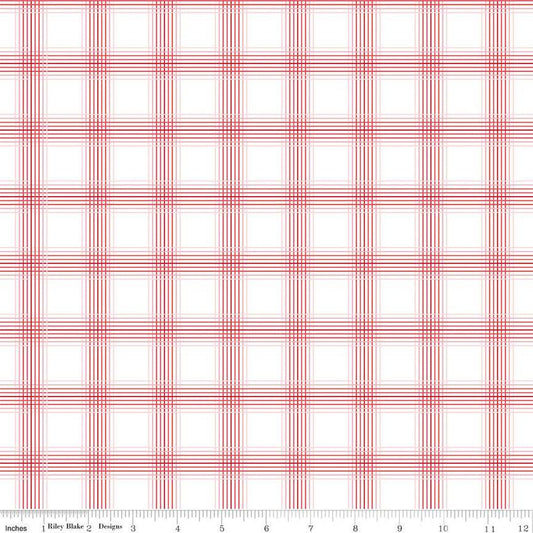 Fat Quarter End of Bolt - SALE My Valentine Plaid C14155 White by Riley Blake Designs - Valentine's Day Valentines - Quilting Cotton Fabric
