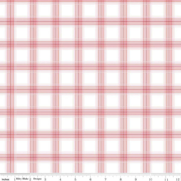 SALE My Valentine Plaid C14155 White by Riley Blake Designs - Valentine's Day Valentines - Quilting Cotton Fabric