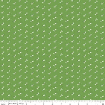 SALE Bee Basics Scissors C6408 Green - Riley Blake Designs - Lori Holt - Quilting Cotton Fabric