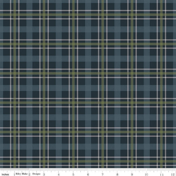 Cretaceous Plaid C14102 Navy by Riley Blake Designs - Large Multicolored Plaid - Quilting Cotton Fabric