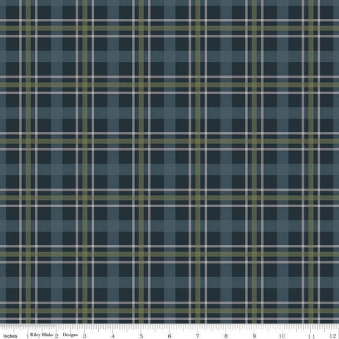 Cretaceous Plaid C14102 Navy by Riley Blake Designs - Large Multicolored Plaid - Quilting Cotton Fabric