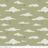 Cretaceous Pterodactyl Clouds C14103 Sage - Riley Blake Designs - Dinosaur Dinosaurs - Quilting Cotton Fabric