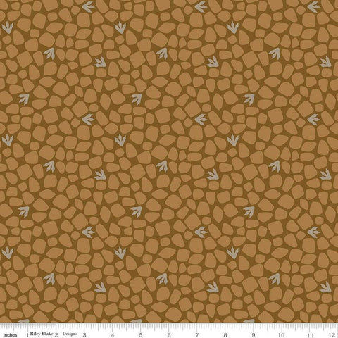 Cretaceous Pebbles C14104 Brown by Riley Blake Designs - Dinosaur Tracks Rocks Dinosaurs - Quilting Cotton Fabric