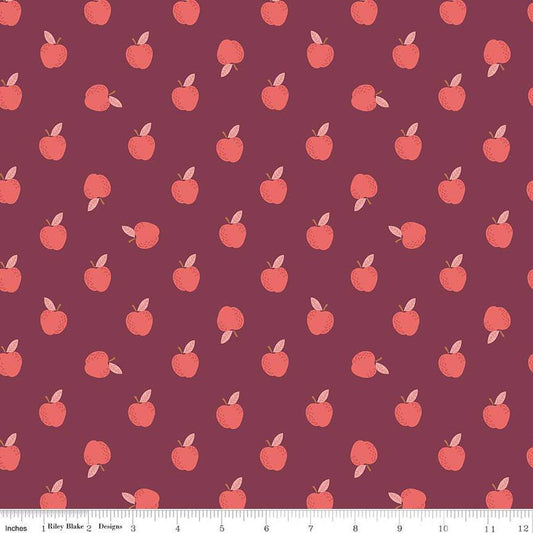 SALE Sweetbriar Apples C14023 Wine - Riley Blake Designs - Quilting Cotton Fabric