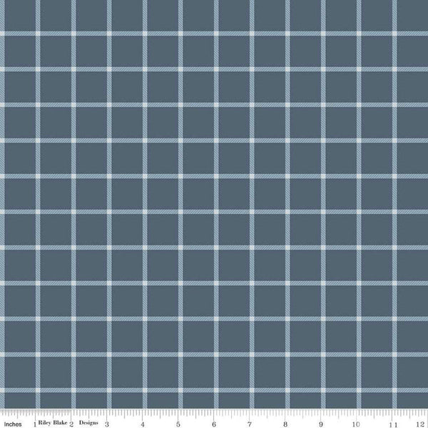 CLEARANCE Sweetbriar Plaid C14024 Night by Riley Blake Designs - 1" Plaid Pattern - Quilting Cotton Fabric