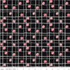 SALE Flour & Flower C14014 Flower Grid Black - Riley Blake Designs - Irregular Grid Flowers - Quilting Cotton Fabric