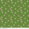 SALE Flour & Flower C14014 Flower Grid Green - Riley Blake Designs - Irregular Grid Flowers - Quilting Cotton Fabric