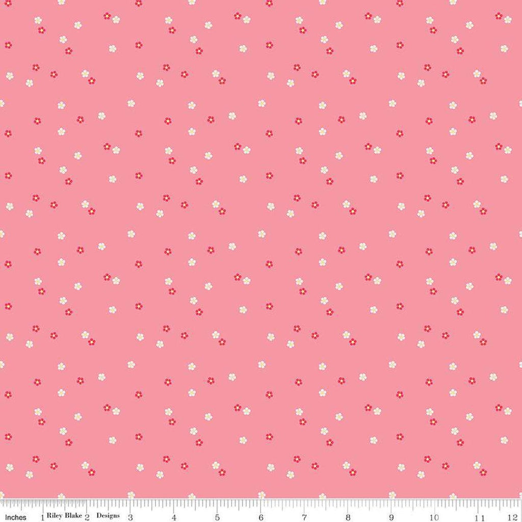 SALE Flour and Flower Mini Floral C14017 Rose by Riley Blake Designs - Flowers - Quilting Cotton Fabric