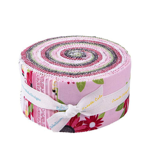 SALE Idyllic 2.5-inch Rolie Polie Jelly Roll 40 Pieces Riley Blake Designs  Precut Bundle Floral Flowers Quilting Cotton Fabric 