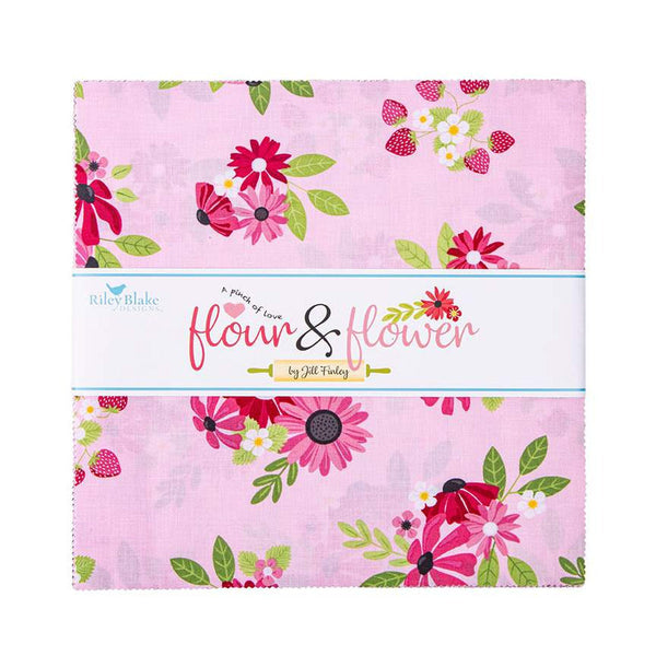 SALE Flour and Flower Layer Cake 10" Stacker Bundle - Riley Blake Designs - 42 piece Precut Pre cut - Quilting Cotton Fabric