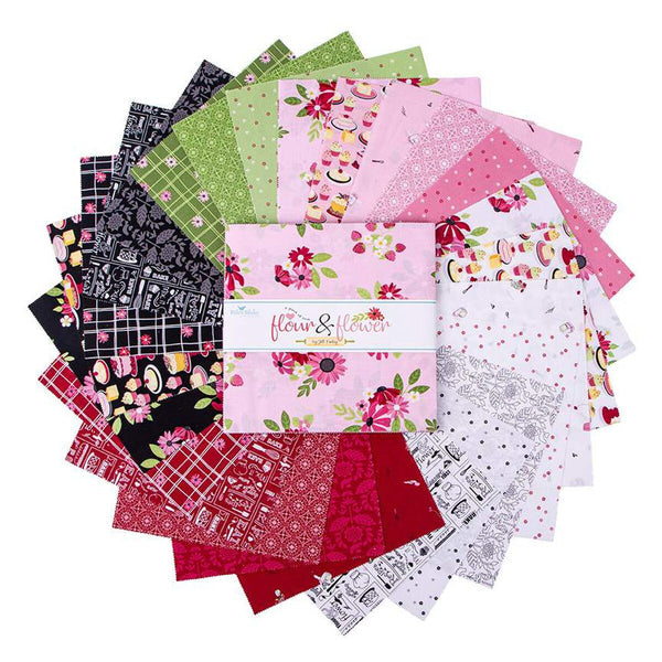 SALE Flour and Flower Layer Cake 10" Stacker Bundle - Riley Blake Designs - 42 piece Precut Pre cut - Quilting Cotton Fabric