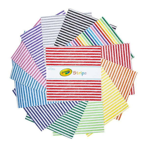 Crayola Stripe Layer Cake 10" Stacker Bundle - Riley Blake Designs - 42 piece Precut Pre cut - Stripes Striped - Quilting Cotton Fabric