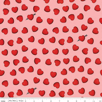 DEAL All My Heart C14133 Heart Toss Pink - Riley Blake Designs - Valentine's Day Valentines Valentine - Quilting Cotton Fabric
