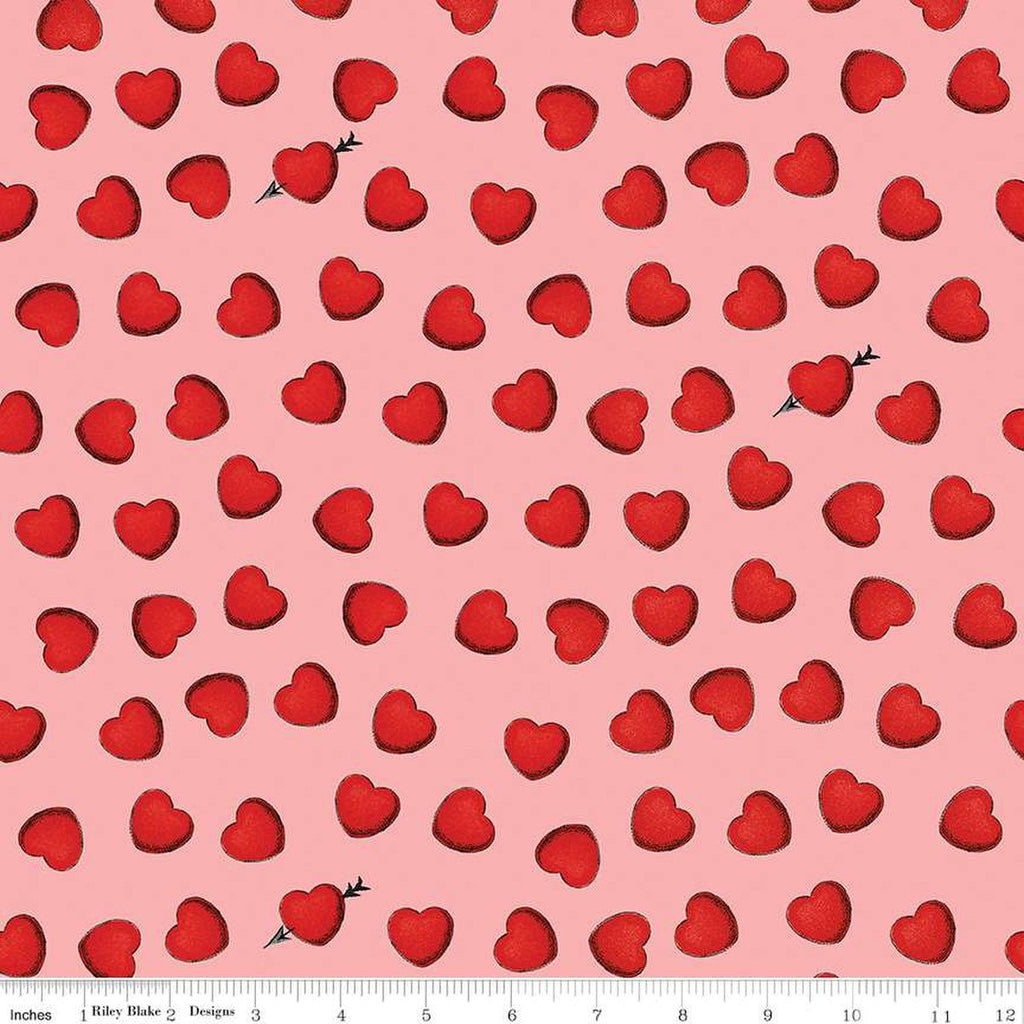 SALE All My Heart C14133 Heart Toss Pink by Riley Blake Designs - Valentine's Day Valentines Valentine - Quilting Cotton Fabric