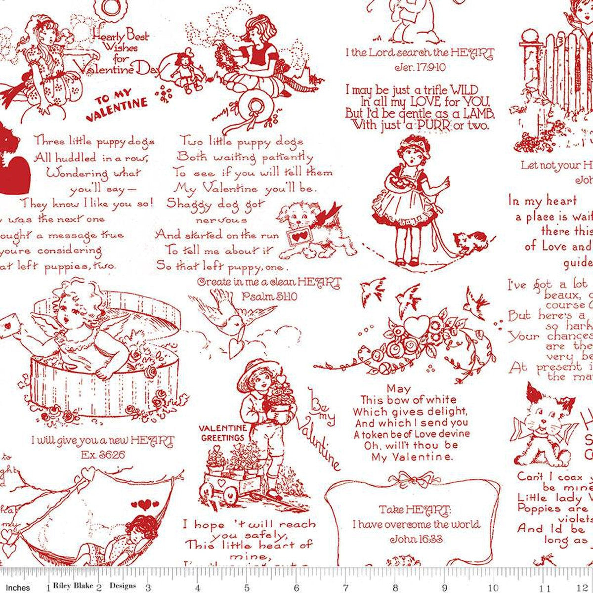 SALE All My Heart All Your Heart C14136 Red - Riley Blake Designs - Va ...