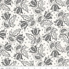 SALE All My Heart Valentine Tulips C14138 White - Riley Blake Designs - Floral Flowers Valentine's Day Valentines - Quilting Cotton Fabric