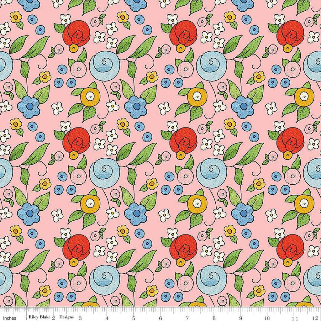 SALE All My Heart Bouquet Toss C14140 Pink by Riley Blake Designs - Floral Flowers Valentine's Day Valentines - Quilting Cotton Fabric