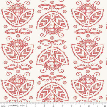 SALE All My Heart Valentine Thistles C14141 White/Red - Riley Blake Designs - Valentine's Day Valentines - Quilting Cotton Fabric