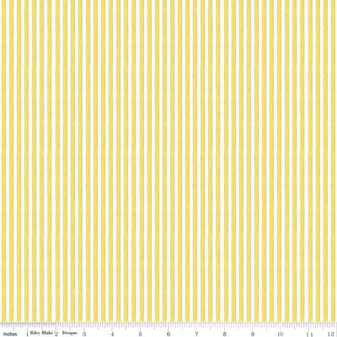 All My Heart Candy Wraps C14143 Yellow by Riley Blake Designs - Valentine's Day 1/8" Yellow/White Stripes - Quilting Cotton Fabric