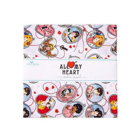 SALE All My Heart Layer Cake 10" Stacker Bundle - Riley Blake Designs - 42 piece Precut Pre cut - Valentine's Day - Quilting Cotton Fabric