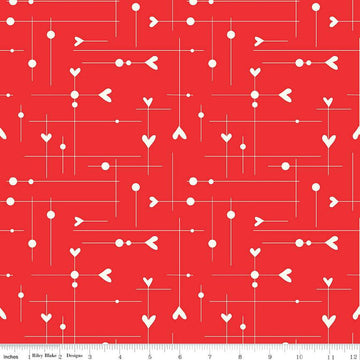 SALE I Love Us Dash & Dot Hearts C13962 Red - Riley Blake Designs - Valentine's Day Valentines - Quilting Cotton Fabric