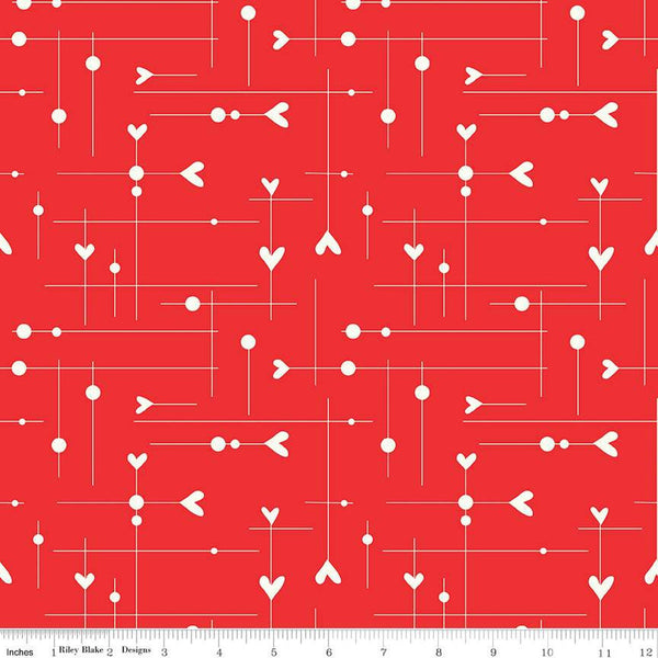 SALE I Love Us Dash and Dot Hearts C13962 Red by Riley Blake Designs - Valentine's Day Valentines - Quilting Cotton Fabric