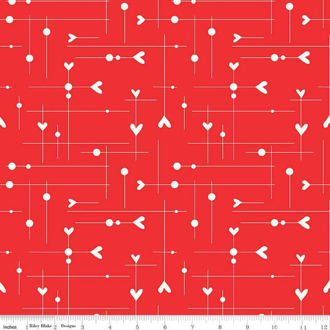 SALE I Love Us Dash and Dot Hearts C13962 Red by Riley Blake Designs - Valentine's Day Valentines - Quilting Cotton Fabric