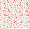 13" End of Bolt - I Love Us Scattered Hearts C13964 Cream by Riley Blake - Valentine's Day Valentine Hearts Daisies - Quilting Cotton Fabric