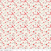 Fat Quarter End of Bolt - I Love Us Scattered Hearts C13964 Cream by Riley Blake - Valentine's Day Hearts Daisies - Quilting Cotton Fabric